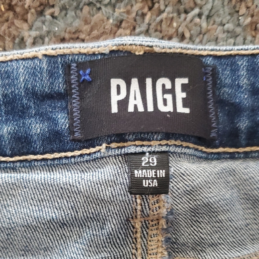 PAIGE Women's Denim Jeans with Floral Embroidery - Picture 5 of 6